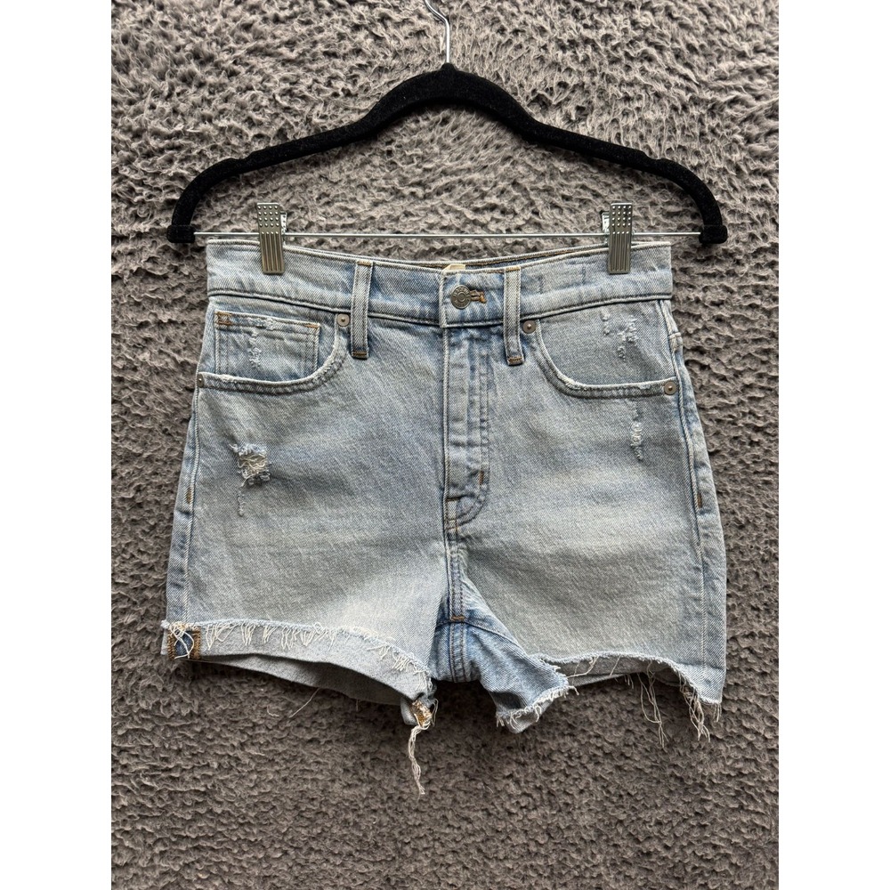 Madewell Distressed Light‎ Washed High Rise Denim Shorts Womens Size 24